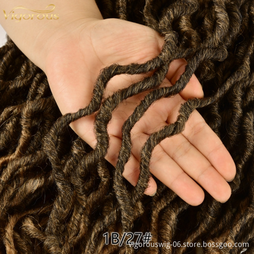 Crochet 20inch mermaid Locs in synthetic hair extension ombre Faux Locs Pre-looped Braiding hair for afro women